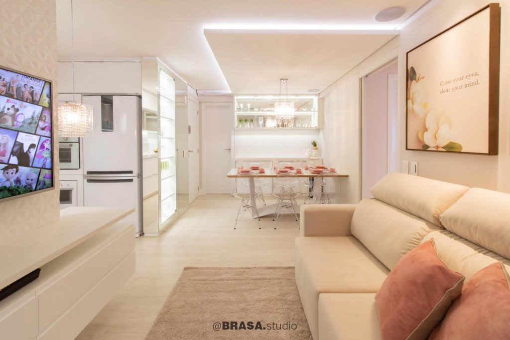Projeto de interiores de apartamento, fotografia da sala de jantar - BRASA studio