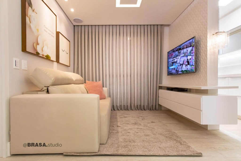 Projeto de interiores de apartamento, fotografia da sala de estar - BRASA studio